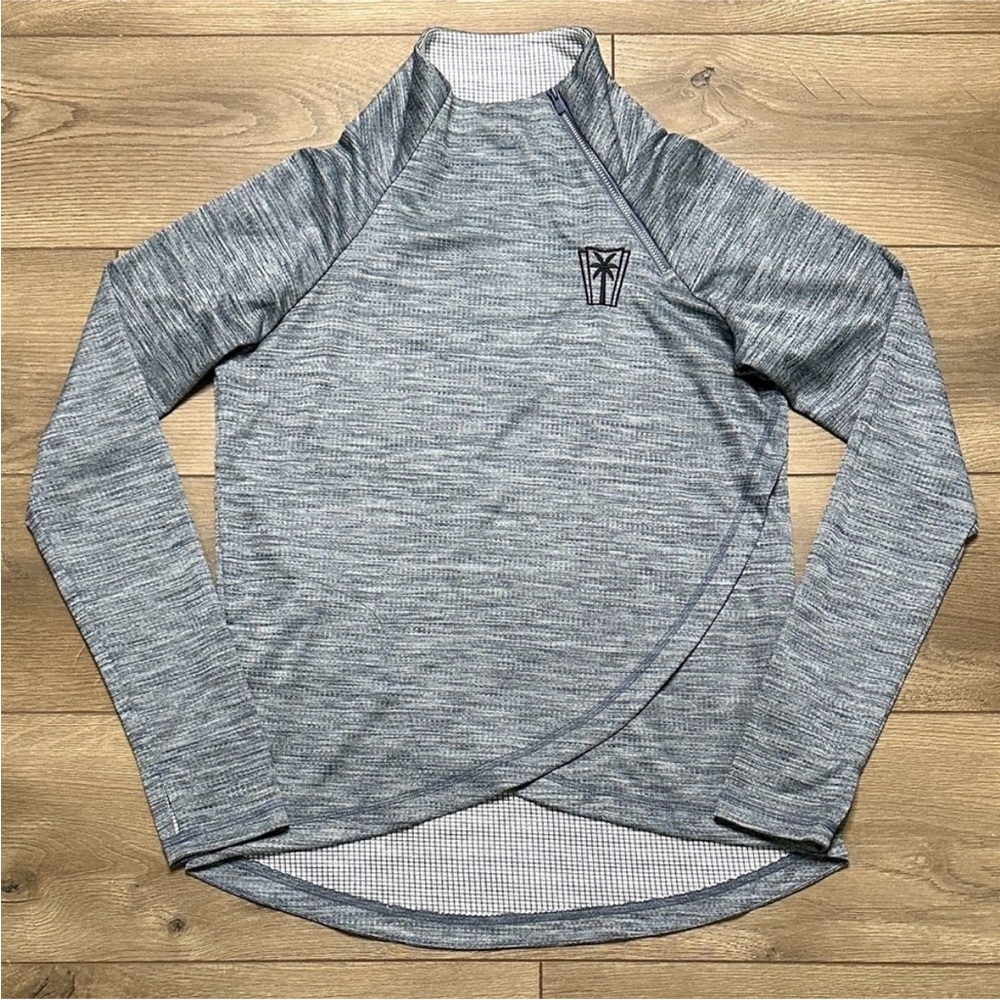 IBKUL‎ Long Sleeve Thumbhole Golf Pullover Black Heather Gray Size Medium